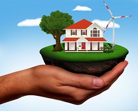 Energiespeicher Haus Hand
